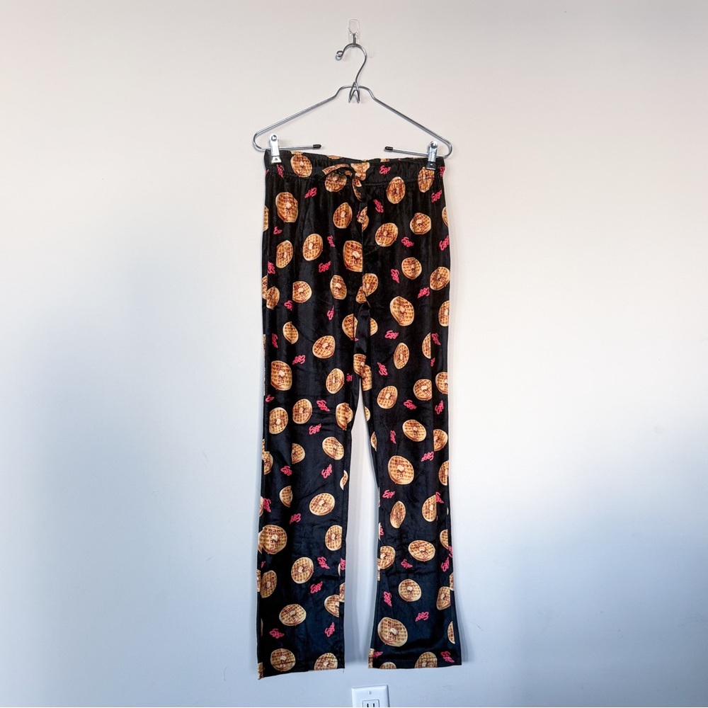 3/$20⚡️ Kellogg's Eggo Waffle Print Drawstring Waist Pajamas Pants Size M Fleece